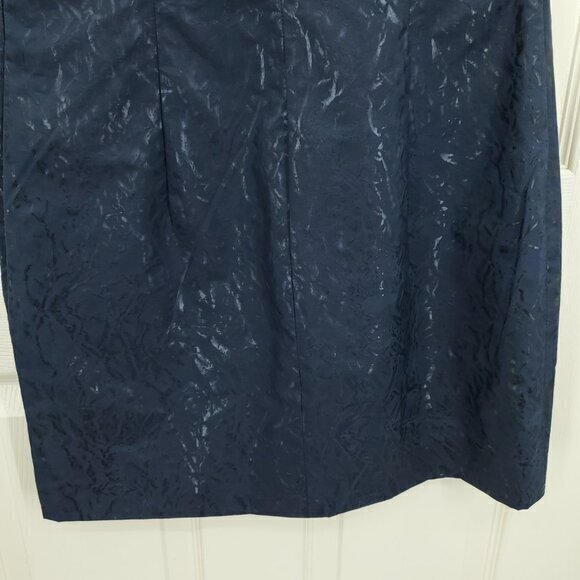 VTG 90s Exte Jeans Coated Woven Collared Mini Dress 28/42/US 6 Navy Blue - Picture 14 of 16